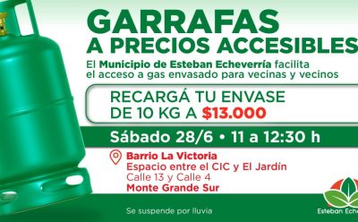OPERATIVO DE RECARGA DE GARRAFAS A VALOR SOCIAL EN MONTE GRANDE SUR