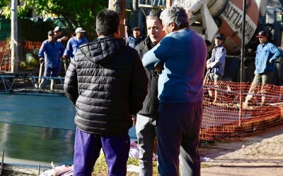 MONTE GRANDE SUR: FERNANDO GRAY RECORRIÓ LA OBRA DE PAVIMENTACIÓN EN HORMIGÓN DE ALTA RESISTENCIA EN LA CALLE LAS HERAS