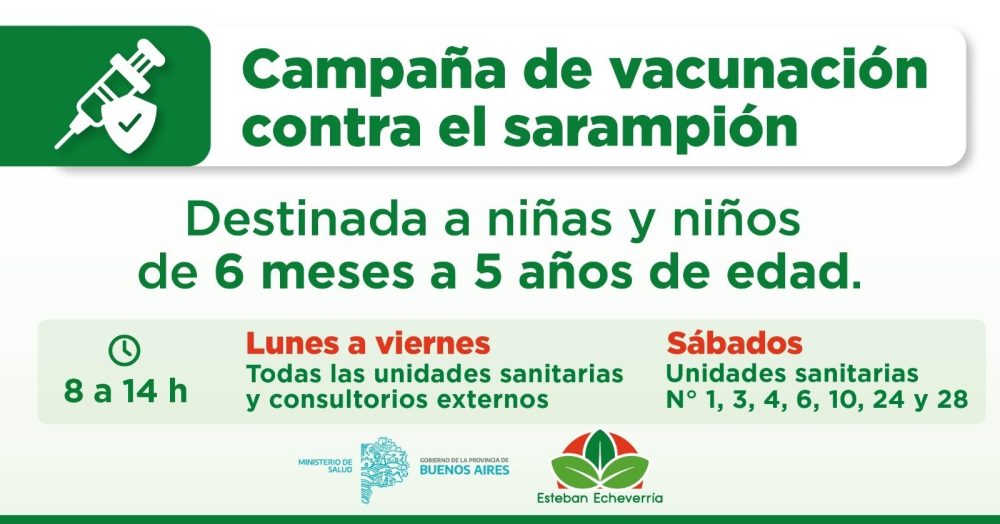 CAMPAÑA DE VACUNACIÓN GRATUITA DE REFUERZO CONTRA EL SARAMPIÓN