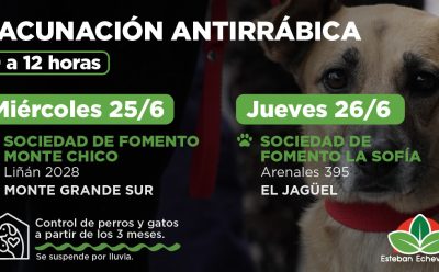 OPERATIVOS DE VACUNACIÓN ANTIRRÁBICA EN MONTE GRANDE SUR Y EL JAGÜEL