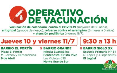 OPERATIVOS TERRITORIALES DE VACUNACIÓN GRATUITA EN EL DISTRITO