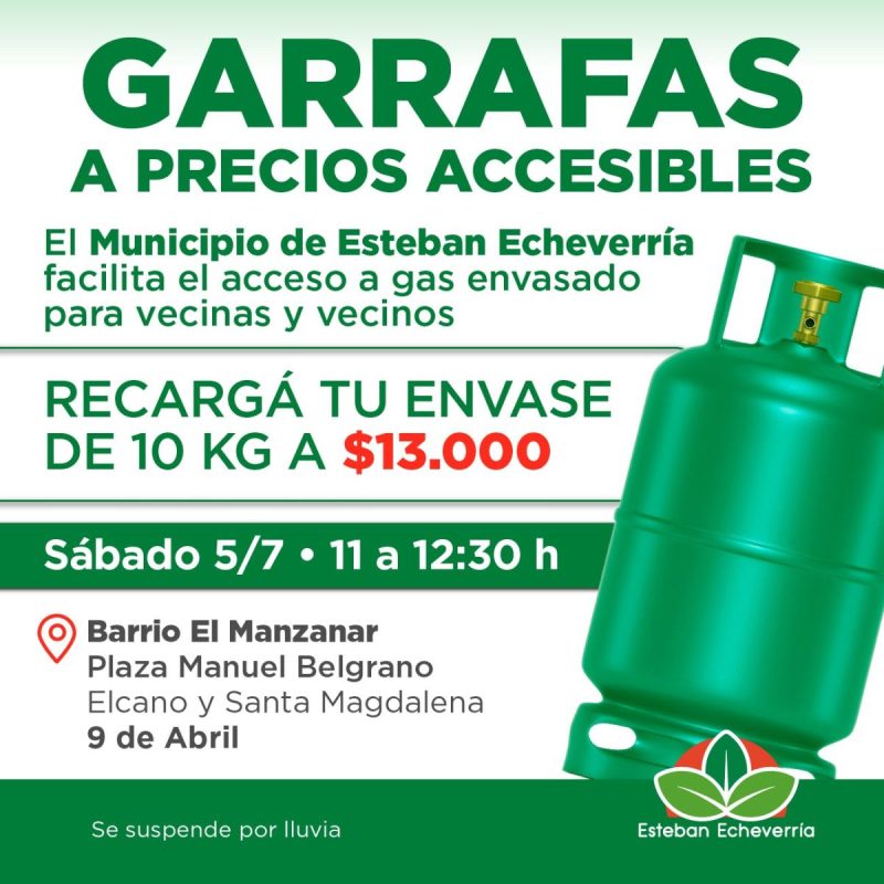 OPERATIVO DE RECARGA DE GARRAFAS A VALOR SOCIAL EN 9 DE ABRIL