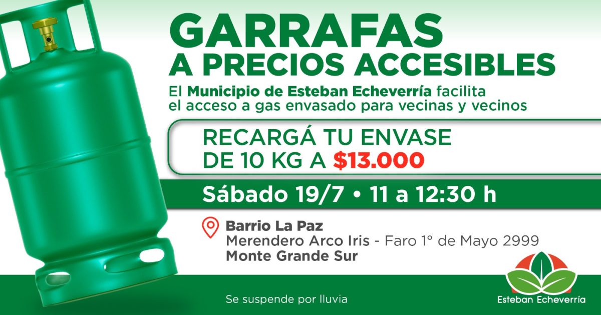 MONTE GRANDE SUR: OPERATIVO DE RECARGA DE GARRAFAS A VALOR SOCIAL