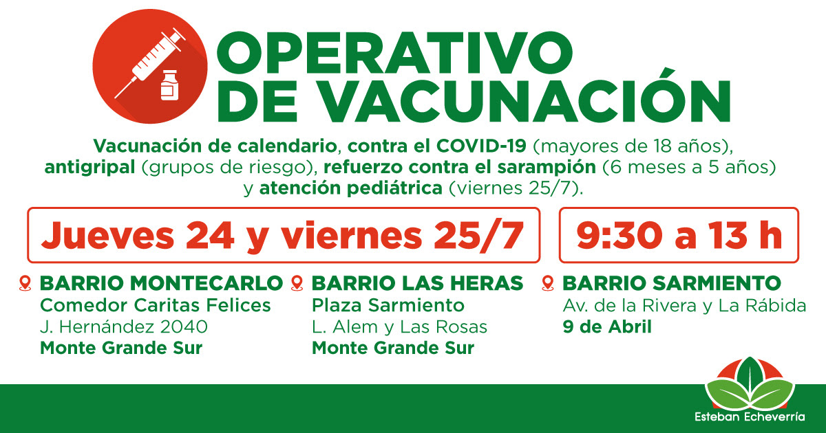OPERATIVOS TERRITORIALES DE VACUNACIÓN GRATUITA EN EL DISTRITO