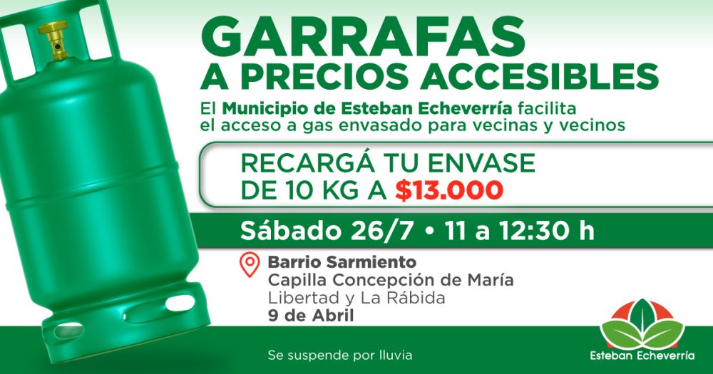 OPERATIVO DE RECARGA DE GARRAFAS A VALOR SOCIAL EN 9 DE ABRIL