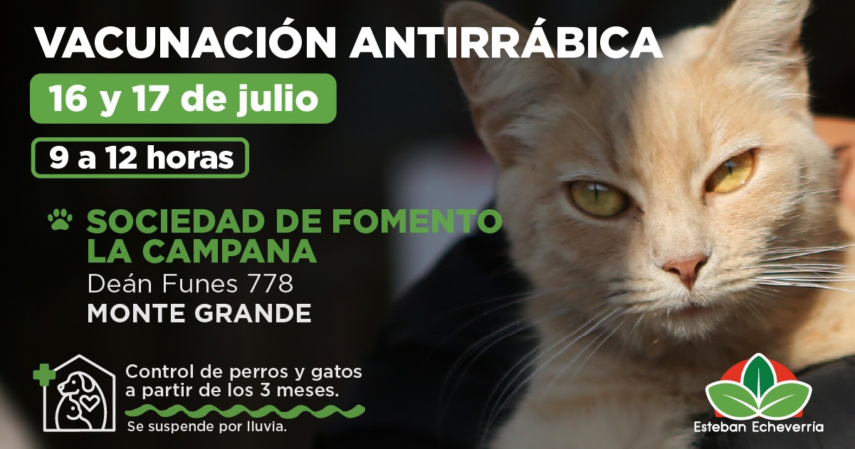 EL MUNICIPIO REALIZARÁ UN OPERATIVO DE VACUNACIÓN ANTIRRÁBICA EN MONTE GRANDE