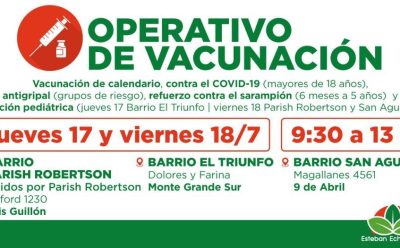 OPERATIVOS TERRITORIALES DE VACUNACIÓN GRATUITA EN EL DISTRITO