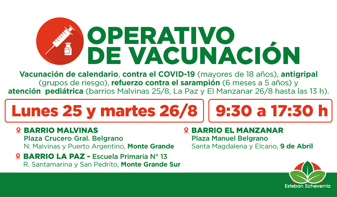 NUEVOS OPERATIVOS TERRITORIALES DE VACUNACIÓN GRATUITA EN EL DISTRITO