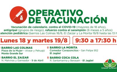 NUEVOS OPERATIVOS TERRITORIALES DE VACUNACIÓN GRATUITA EN EL DISTRITO