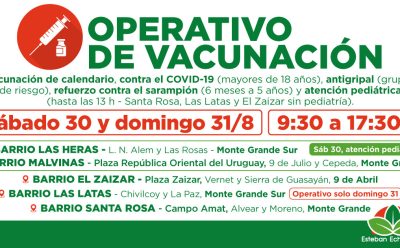 NUEVOS OPERATIVOS GRATUITOS DE VACUNACIÓN EN ESTEBAN ECHEVERRÍA