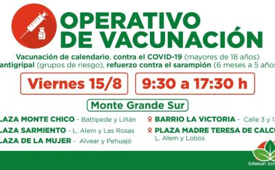 JORNADAS GRATUITAS DE VACUNACIÓN EN ESTEBAN ECHEVERRÍA