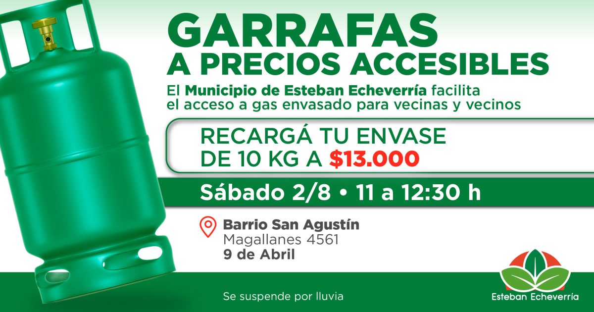 9 DE ABRIL: NUEVO OPERATIVO DE RECARGA DE GARRAFAS A PRECIO ACCESIBLE