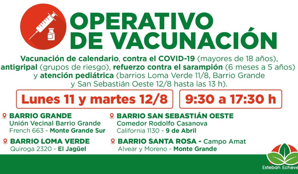 NUEVOS OPERATIVOS TERRITORIALES DE VACUNACIÓN GRATUITA EN EL DISTRITO