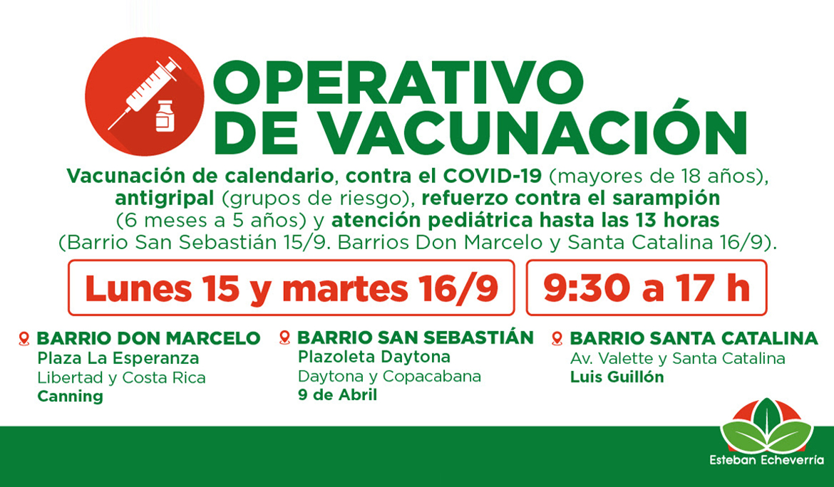 NUEVOS OPERATIVOS TERRITORIALES DE VACUNACIÓN GRATUITA EN EL DISTRITO