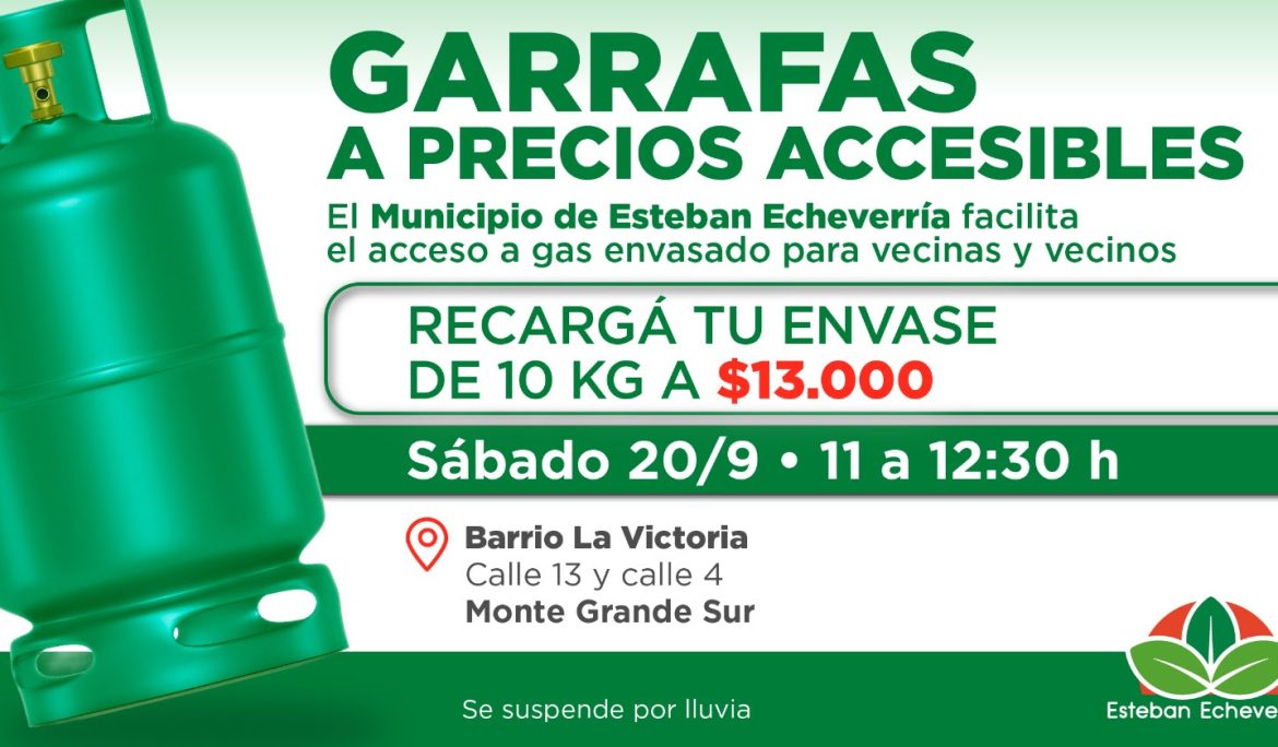 NUEVO OPERATIVO DE RECARGA DE GARRAFAS A VALOR SOCIAL EN MONTE GRANDE SUR