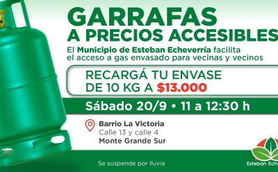 NUEVO OPERATIVO DE RECARGA DE GARRAFAS A VALOR SOCIAL EN MONTE GRANDE SUR
