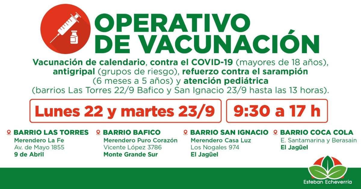NUEVOS OPERATIVOS TERRITORIALES DE VACUNACIÓN GRATUITA EN EL DISTRITO