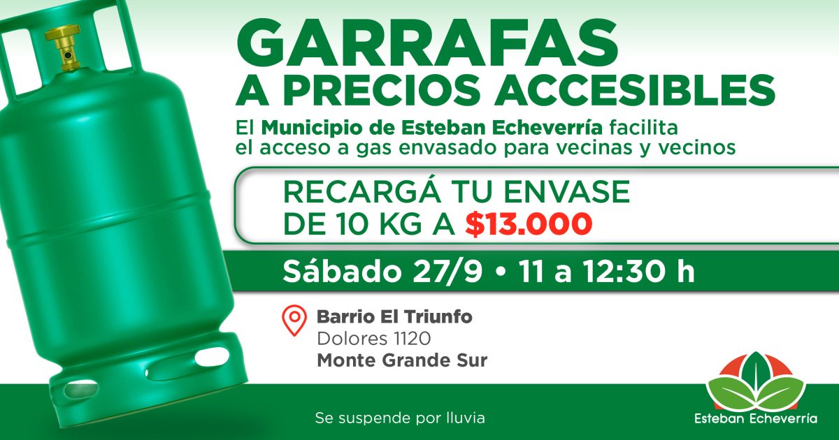 MONTE GRANDE SUR: NUEVO OPERATIVO DE RECARGA DE GARRAFAS