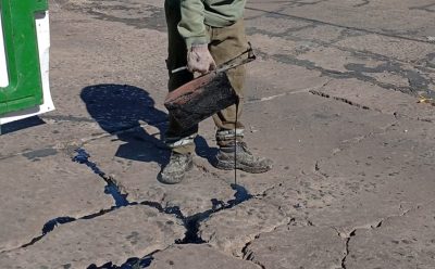 EL MUNICIPIO SIGUE REALIZANDO TAREAS DE TOMADO DE JUNTAS EN MONTE GRANDE