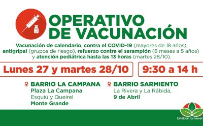 NUEVOS OPERATIVOS TERRITORIALES DE VACUNACIÓN GRATUITA EN EL DISTRITO