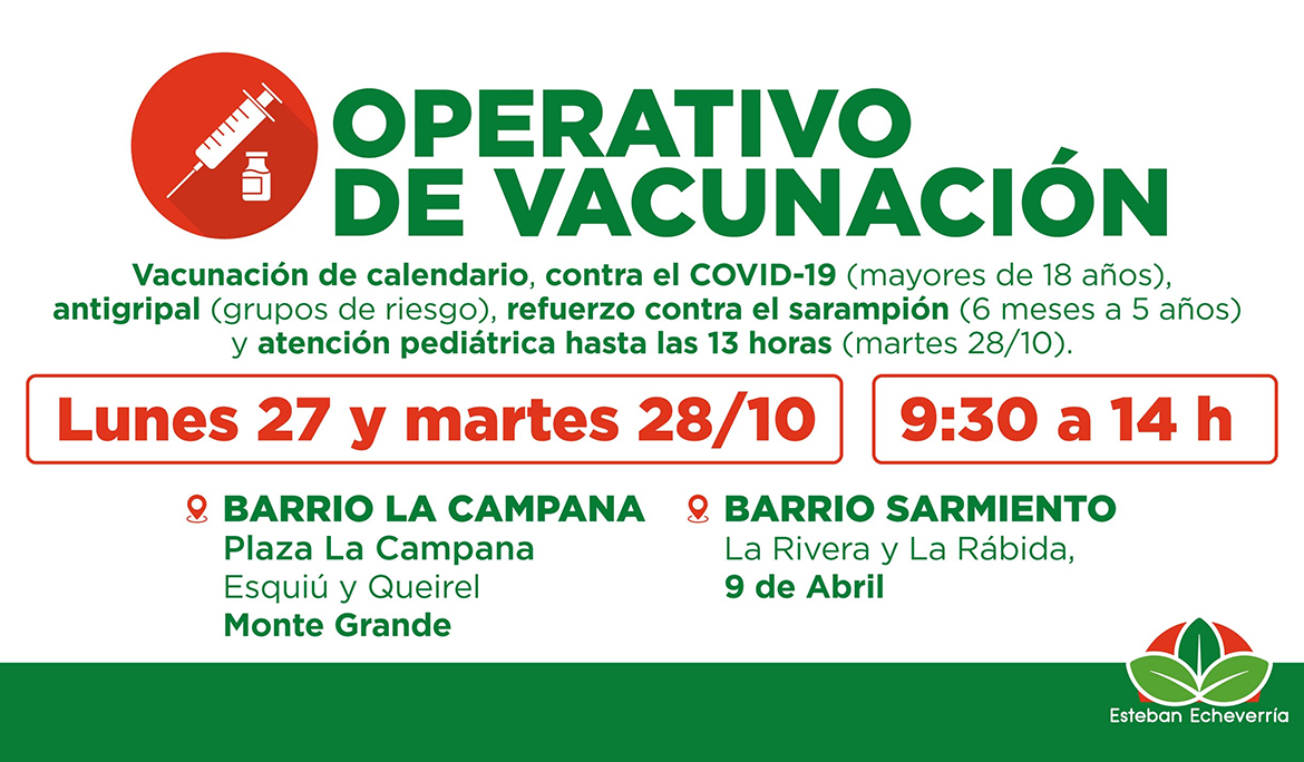 NUEVOS OPERATIVOS TERRITORIALES DE VACUNACIÓN GRATUITA EN EL DISTRITO