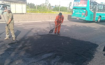 CONTINÚAN LOS TRABAJOS DE BACHEO EN 9 DE ABRIL