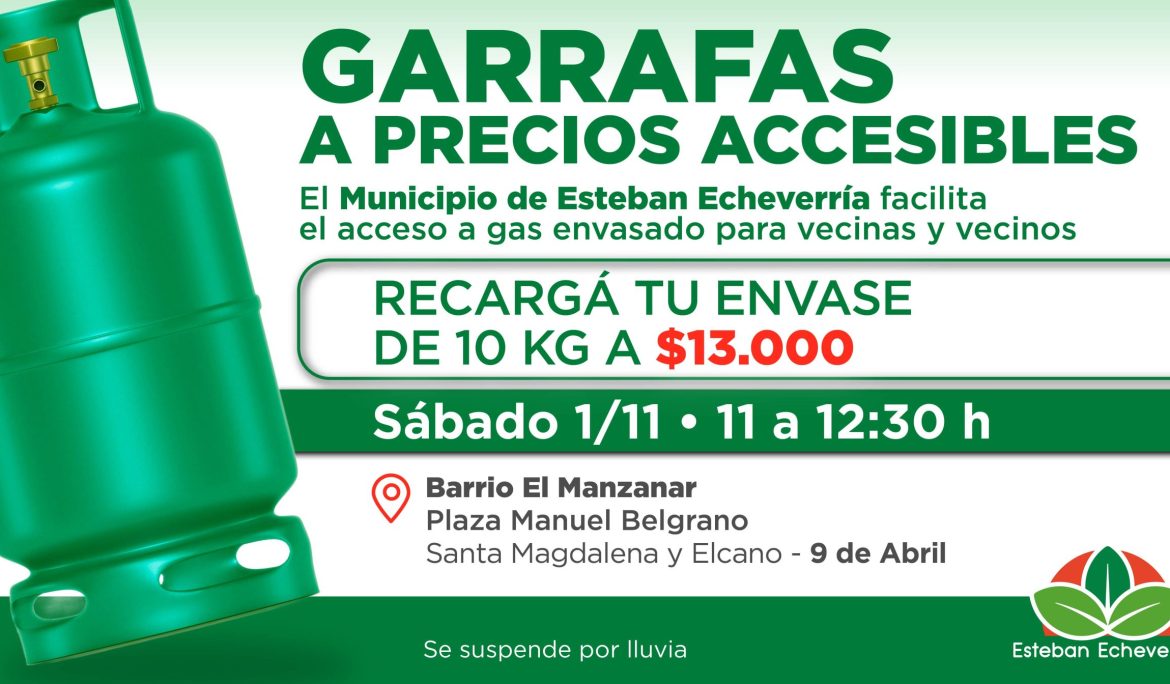 9 DE ABRIL: NUEVO OPERATIVO DE RECARGA DE GARRAFAS