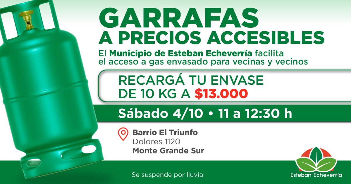 MONTE GRANDE SUR: NUEVO OPERATIVO DE RECARGA DE GARRAFAS