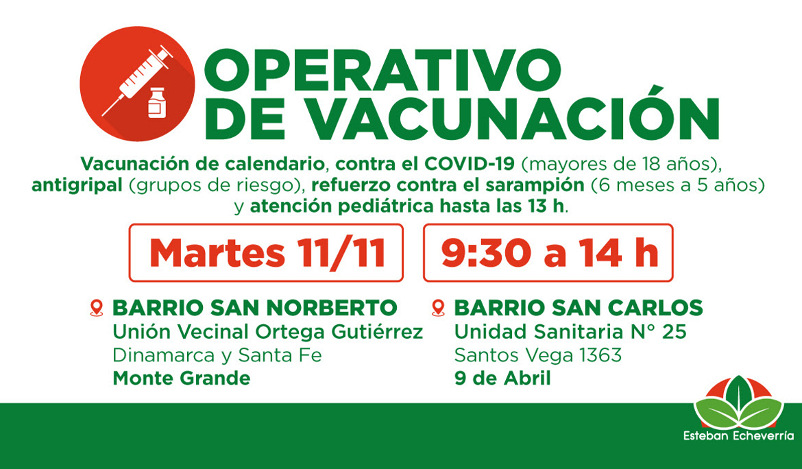 NUEVOS OPERATIVOS TERRITORIALES DE VACUNACIÓN GRATUITA EN EL DISTRITO