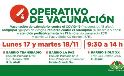 NUEVOS OPERATIVOS TERRITORIALES DE VACUNACIÓN GRATUITA EN EL DISTRITO
