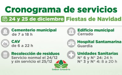 CRONOGRAMA DE SERVICIOS MUNICIPALES DURANTE LAS FIESTAS DE NAVIDAD