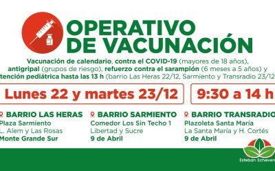 NUEVOS OPERATIVOS TERRITORIALES DE VACUNACIÓN GRATUITA EN EL DISTRITO