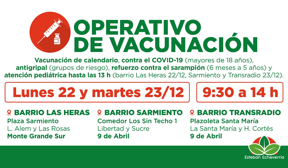 NUEVOS OPERATIVOS TERRITORIALES DE VACUNACIÓN GRATUITA EN EL DISTRITO