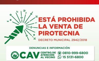 PROHIBICIÓN DE VENTA DE PIROTECNIA EN ESTEBAN ECHEVERRÍA