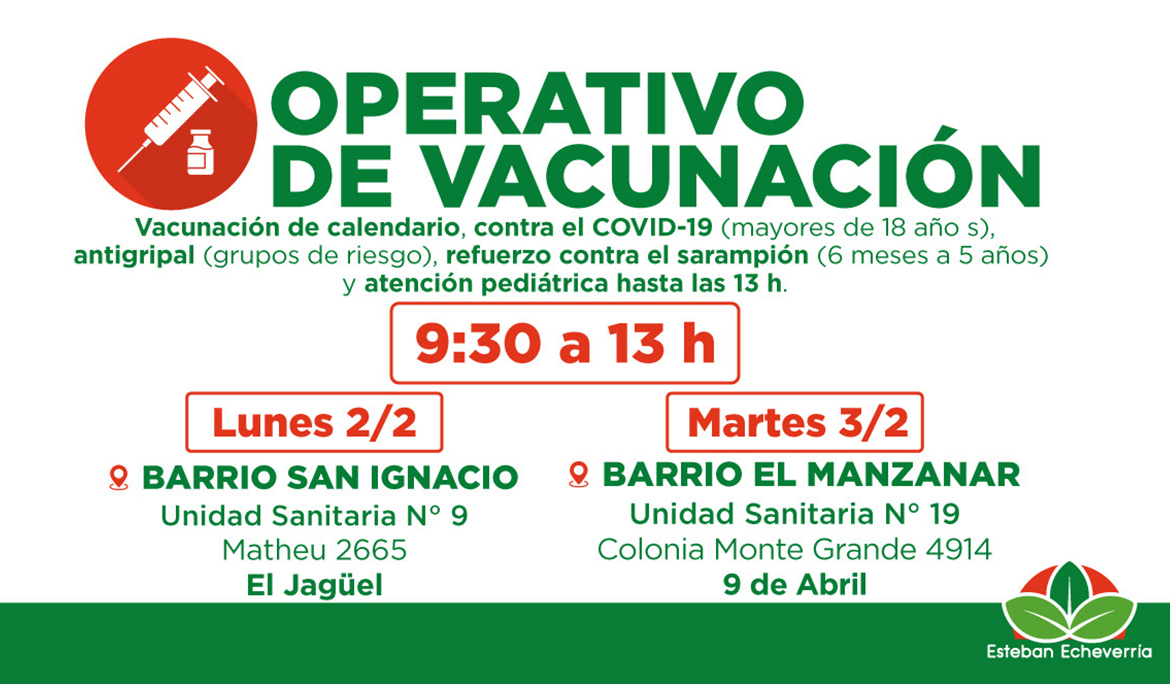 NUEVOS OPERATIVOS TERRITORIALES DE VACUNACIÓN GRATUITA EN EL DISTRITO