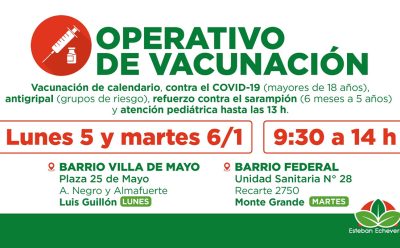 NUEVOS OPERATIVOS TERRITORIALES DE VACUNACIÓN GRATUITA EN EL DISTRITO