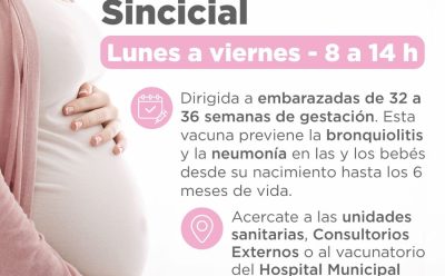 VIRUS RESPIRATORIO SINCICIAL: EL MUNICIPIO LLEVA ADELANTE LA APLICACIÓN DE VACUNAS PARA EMBARAZADAS