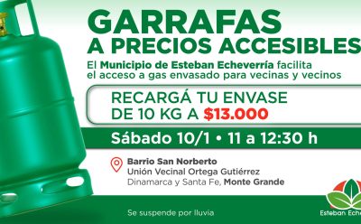 NUEVO OPERATIVO DE RECARGA DE GARRAFAS A PRECIO ACCESIBLE EN MONTE GRANDE