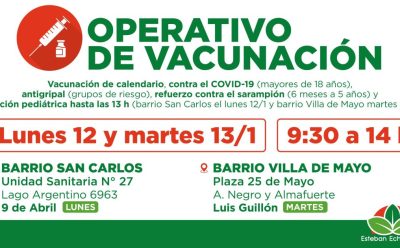 NUEVOS OPERATIVOS TERRITORIALES DE VACUNACIÓN GRATUITA EN EL DISTRITO