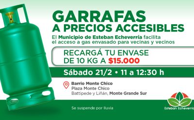 OPERATIVO DE RECARGA DE GARRAFAS A PRECIO ACCESIBLE EN MONTE GRANDE SUR
