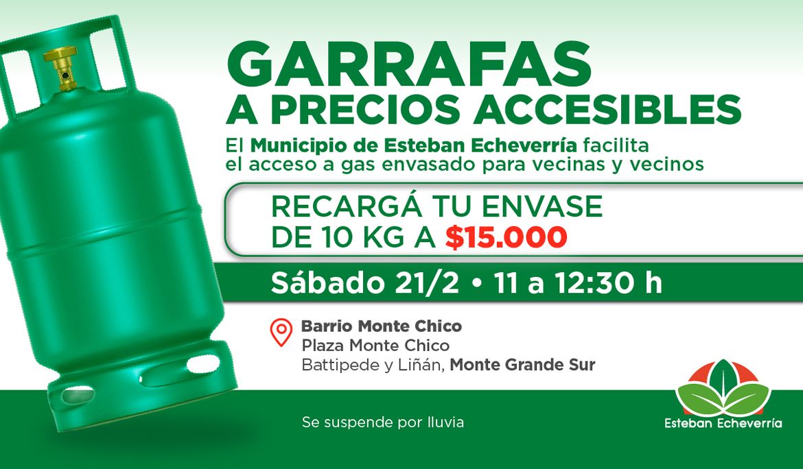 OPERATIVO DE RECARGA DE GARRAFAS A PRECIO ACCESIBLE EN MONTE GRANDE SUR