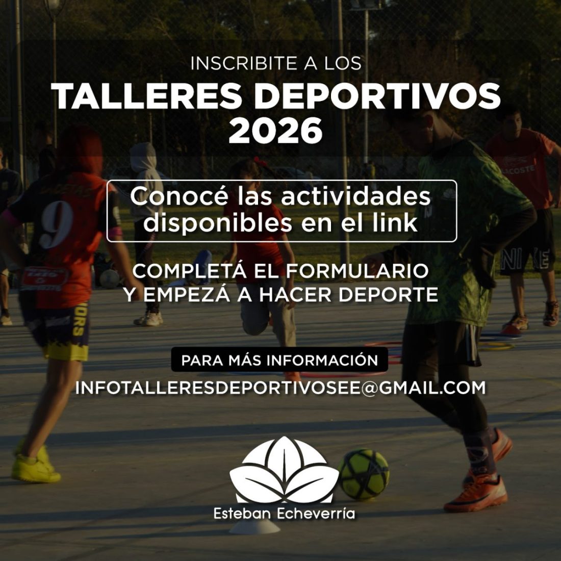 COMENZÓ LA INSCRIPCIÓN PARA LOS TALLERES DEPORTIVOS EN ESTEBAN ECHEVERRÍA