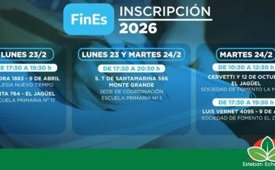 CONTINÚA LA INSCRIPCIÓN PARA EL PLAN FINES 2026