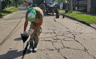 MONTE GRANDE: AVANZAN LOS TRABAJOS DE TOMADO DE JUNTAS
