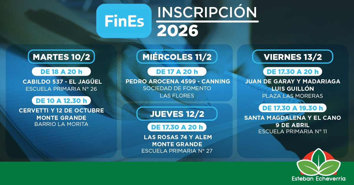 CONTINÚA LA INSCRIPCIÓN PARA EL PLAN FINES 2026