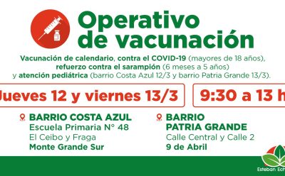OPERATIVOS TERRITORIALES DE VACUNACIÓN GRATUITA EN EL DISTRITO