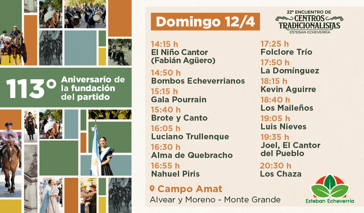 CONTINÚAN LAS ACTIVIDADES Y LOS ESPECTÁCULOS POR EL 113° ANIVERSARIO DE ESTEBAN ECHEVERRÍA