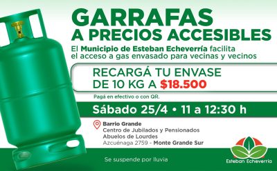 OPERATIVO DE RECARGA DE GARRAFAS EN MONTE GRANDE SUR