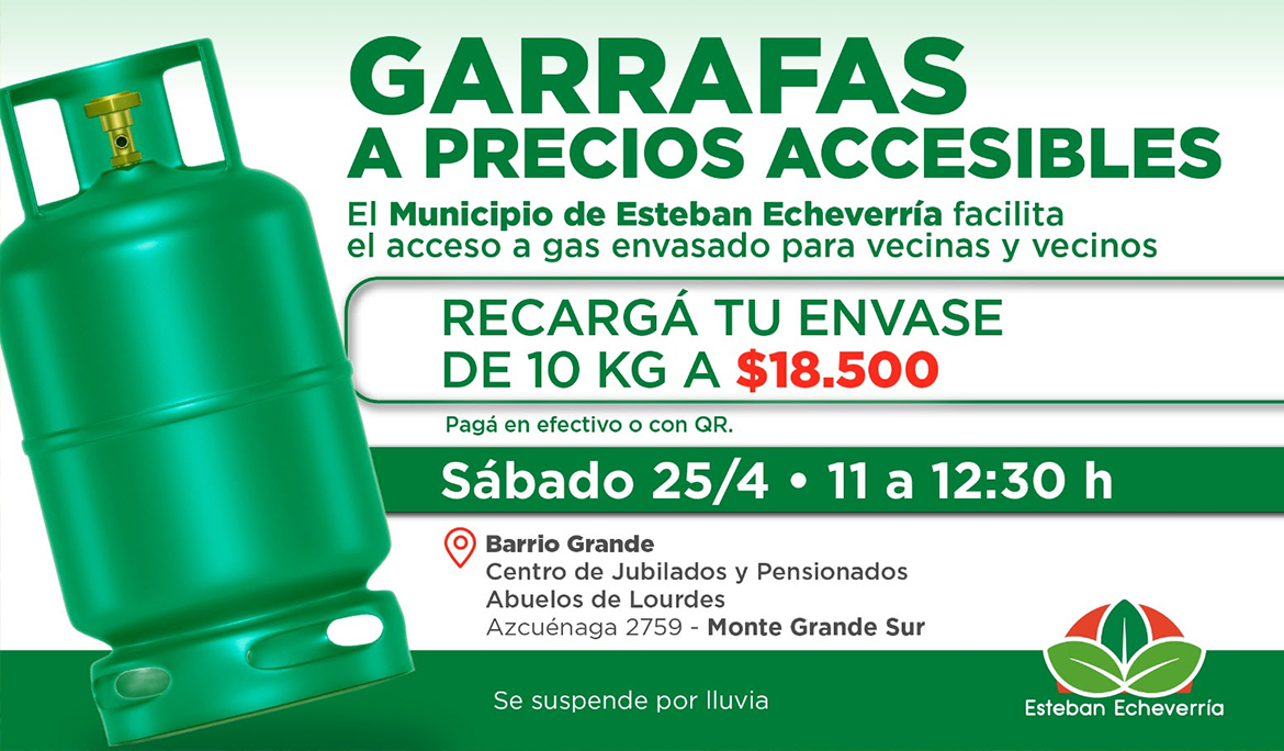 OPERATIVO DE RECARGA DE GARRAFAS EN MONTE GRANDE SUR