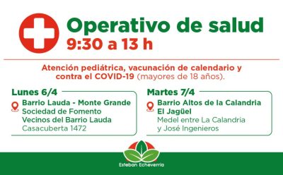 OPERATIVOS GRATUITOS DE SALUD EN EL DISTRITO